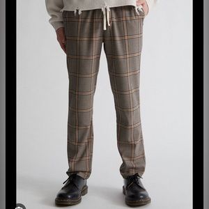 Men's Pacsun ARLO brown plaid slim jogger pant size M medium like new